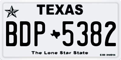 TX license plate BDP5382