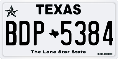 TX license plate BDP5384