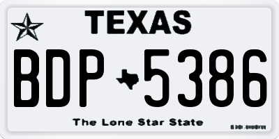TX license plate BDP5386