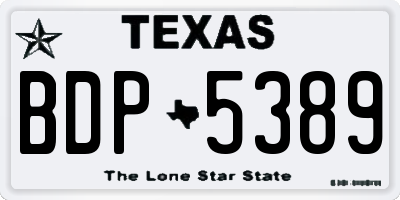 TX license plate BDP5389