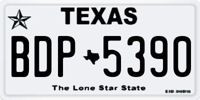 TX license plate BDP5390
