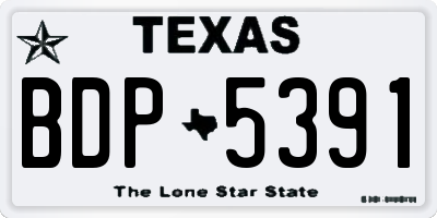 TX license plate BDP5391