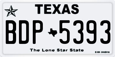 TX license plate BDP5393