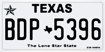 TX license plate BDP5396