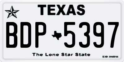 TX license plate BDP5397