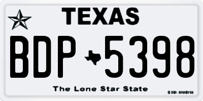 TX license plate BDP5398