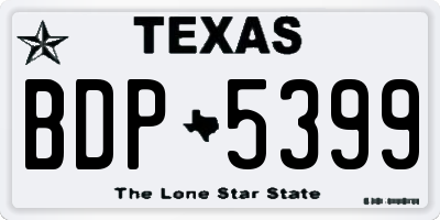 TX license plate BDP5399