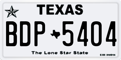 TX license plate BDP5404