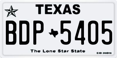 TX license plate BDP5405