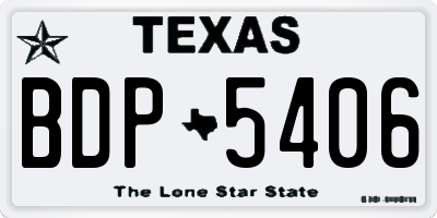 TX license plate BDP5406