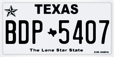 TX license plate BDP5407