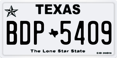 TX license plate BDP5409