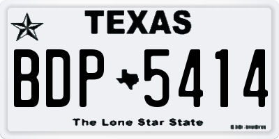 TX license plate BDP5414