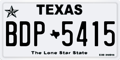 TX license plate BDP5415