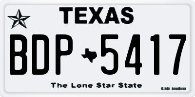 TX license plate BDP5417