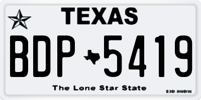 TX license plate BDP5419
