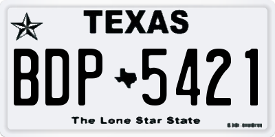 TX license plate BDP5421