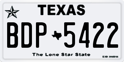 TX license plate BDP5422