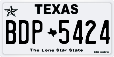 TX license plate BDP5424