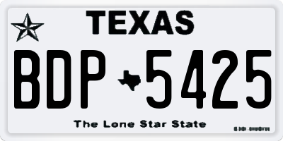 TX license plate BDP5425