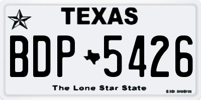 TX license plate BDP5426
