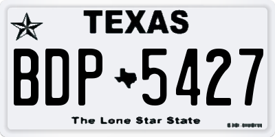 TX license plate BDP5427
