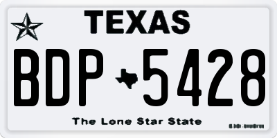 TX license plate BDP5428