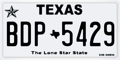 TX license plate BDP5429