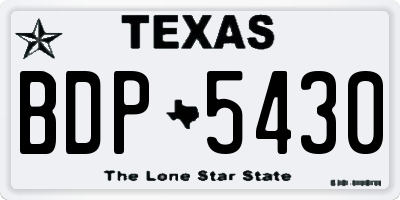 TX license plate BDP5430
