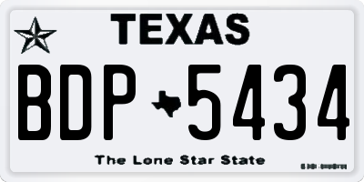 TX license plate BDP5434