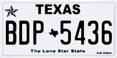 TX license plate BDP5436