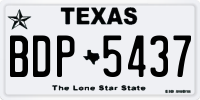 TX license plate BDP5437