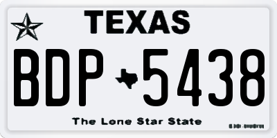 TX license plate BDP5438