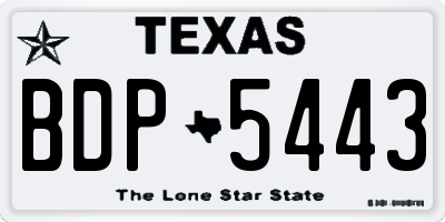 TX license plate BDP5443