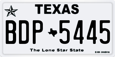 TX license plate BDP5445