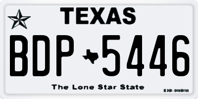 TX license plate BDP5446