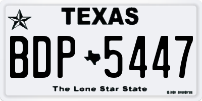 TX license plate BDP5447