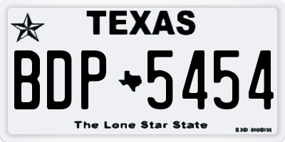 TX license plate BDP5454