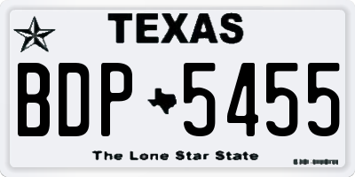 TX license plate BDP5455