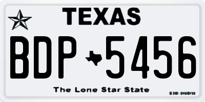 TX license plate BDP5456