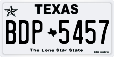 TX license plate BDP5457
