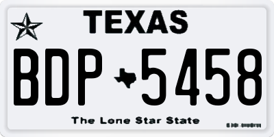 TX license plate BDP5458
