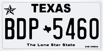 TX license plate BDP5460