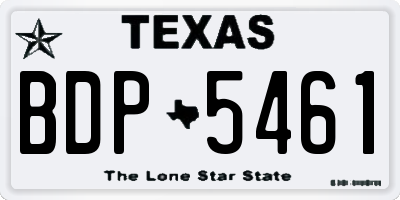 TX license plate BDP5461