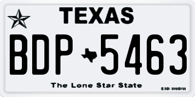 TX license plate BDP5463