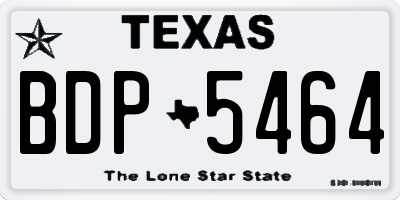 TX license plate BDP5464