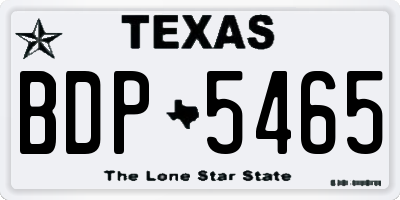 TX license plate BDP5465