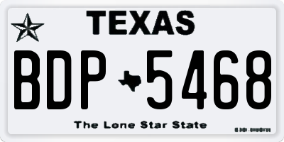 TX license plate BDP5468
