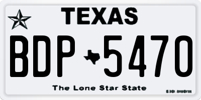 TX license plate BDP5470