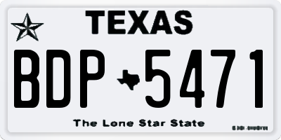 TX license plate BDP5471